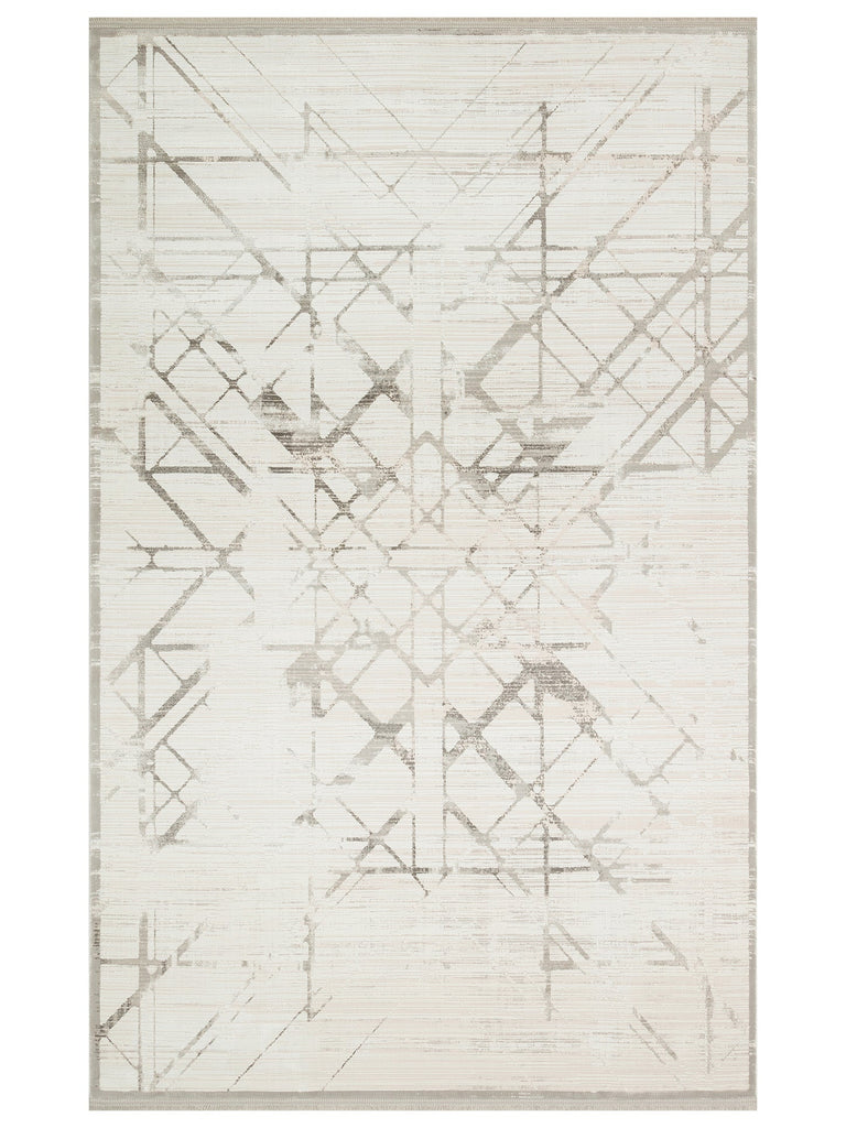 Cairo Series Extra Soft Textured, Stylish Living Room Carpet with Dense Woven Modern Patterns 02 CREAM GREY
