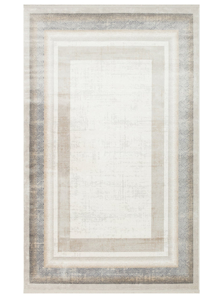 Cairo Series Extra Soft Textured, Stylish Living Room Carpet with Dense Woven Modern Patterns 08 CREAM GREY