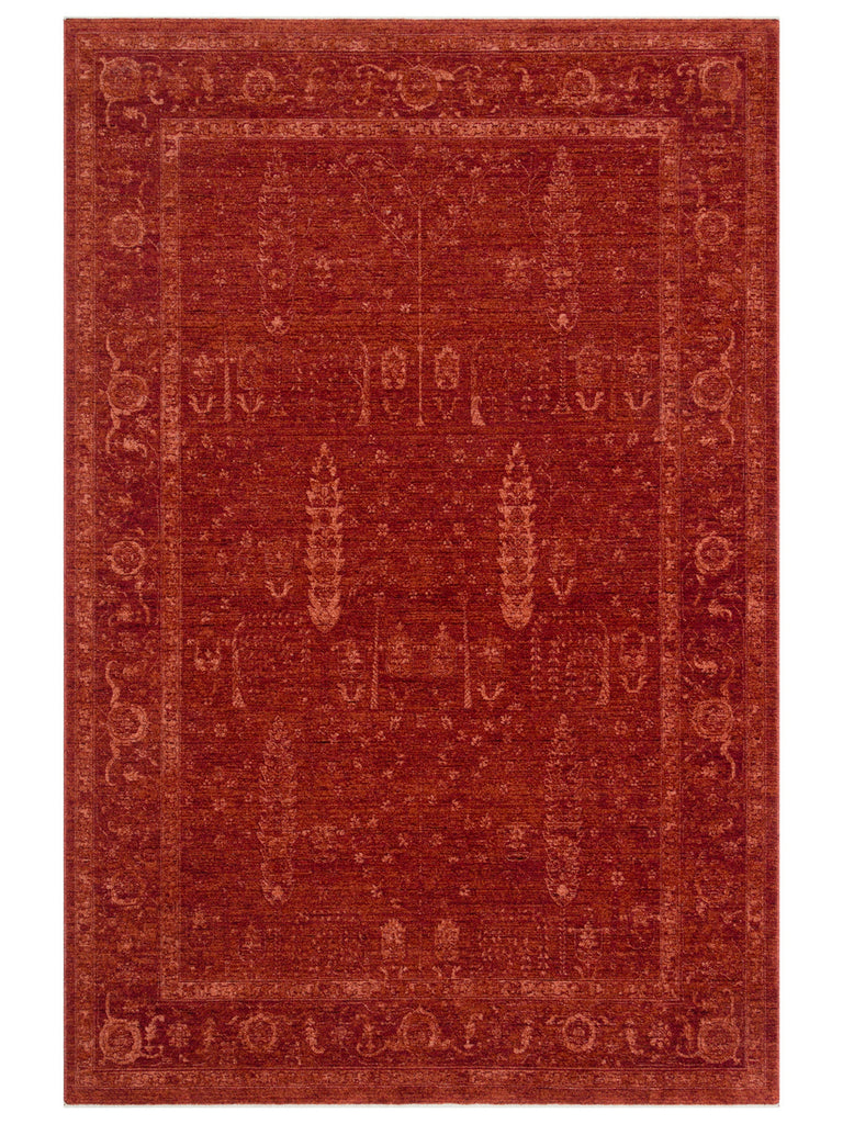 Tabriz Series Vintage Patterned Modern Soft Textured Carpet 03 RED