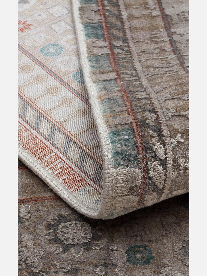 Golden Serisi %100 Naturel Yumuşak Dokulu Vintage Esintilere Sahip Sık Dokuma Salon Halısı 03 GREY - Carpetdocia