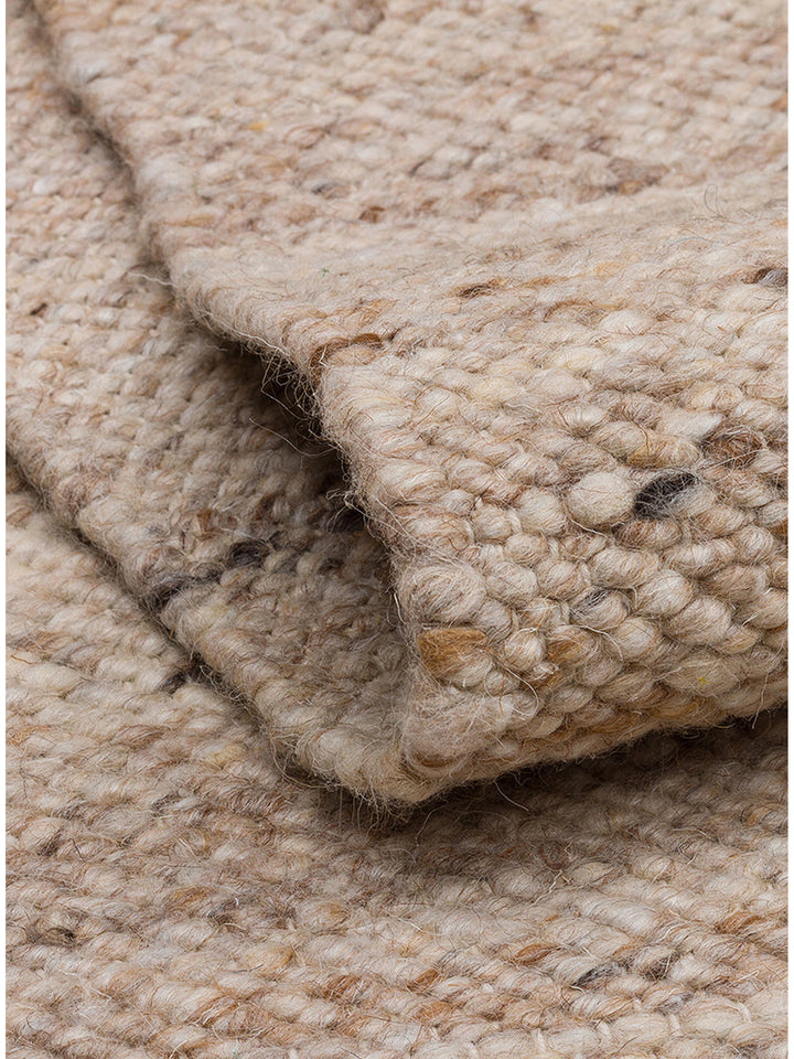 Tapis tissé à la main en mélange de laine, polyester et coton série Jakarta BEIGE