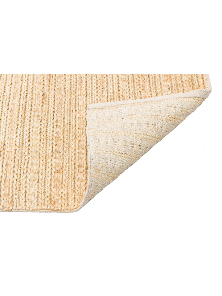 Knit Jüt Farklı Örgü Dokusuna Sahip El Dokuma Naturel Jüt Hasır Halı TRIPLE CREAM XW - Carpetdocia