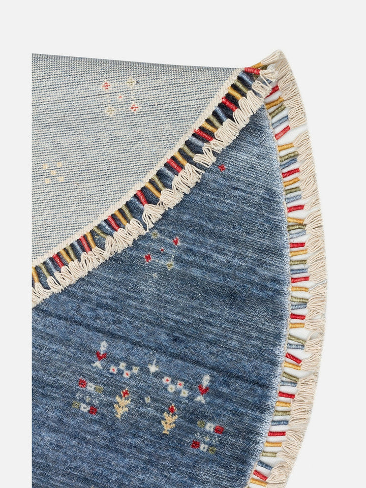 Oushak Carnaval %100 Naturel Kolay Temizlenir El Emeğiyle Üretilen TENCEL™ Modern Uşak Halısı 06 BLUE Q - Carpetdocia