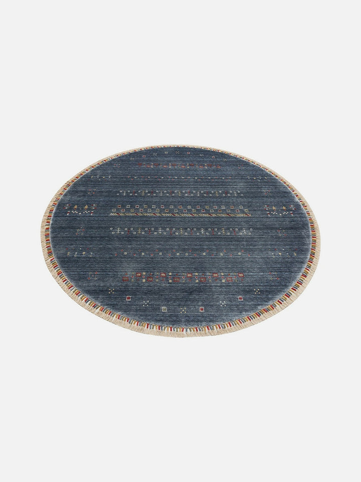 Oushak Carnaval %100 Naturel Kolay Temizlenir El Emeğiyle Üretilen TENCEL™ Modern Uşak Halısı 06 BLUE Q - Carpetdocia