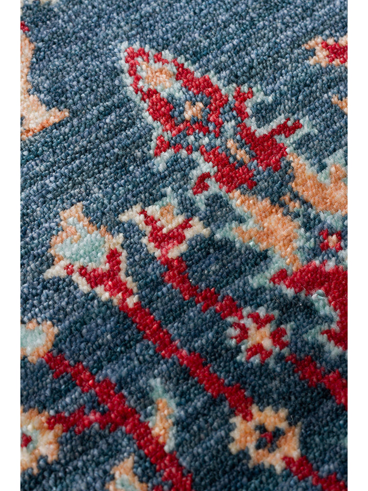 Oushak Carnaval Tappeto Uşak moderno TENCEL™ realizzato a mano, 100% naturale, facile da pulire 08 NAVY TURQUOISE