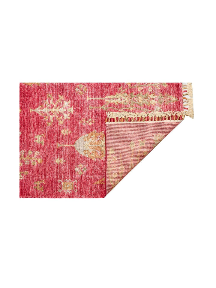 Oushak Carnaval %100 Naturel Kolay Temizlenir El Emeğiyle Üretilen TENCEL™ Modern Uşak Halısı 08 RED AUTUMN - Carpetdocia