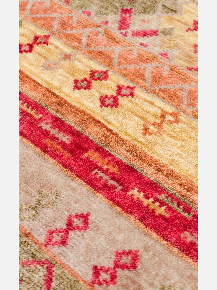 Oushak Carnaval %100 Naturel Kolay Temizlenir El Emeğiyle Üretilen TENCEL™ Modern Uşak Halısı 12 RED AUTUMN - Carpetdocia