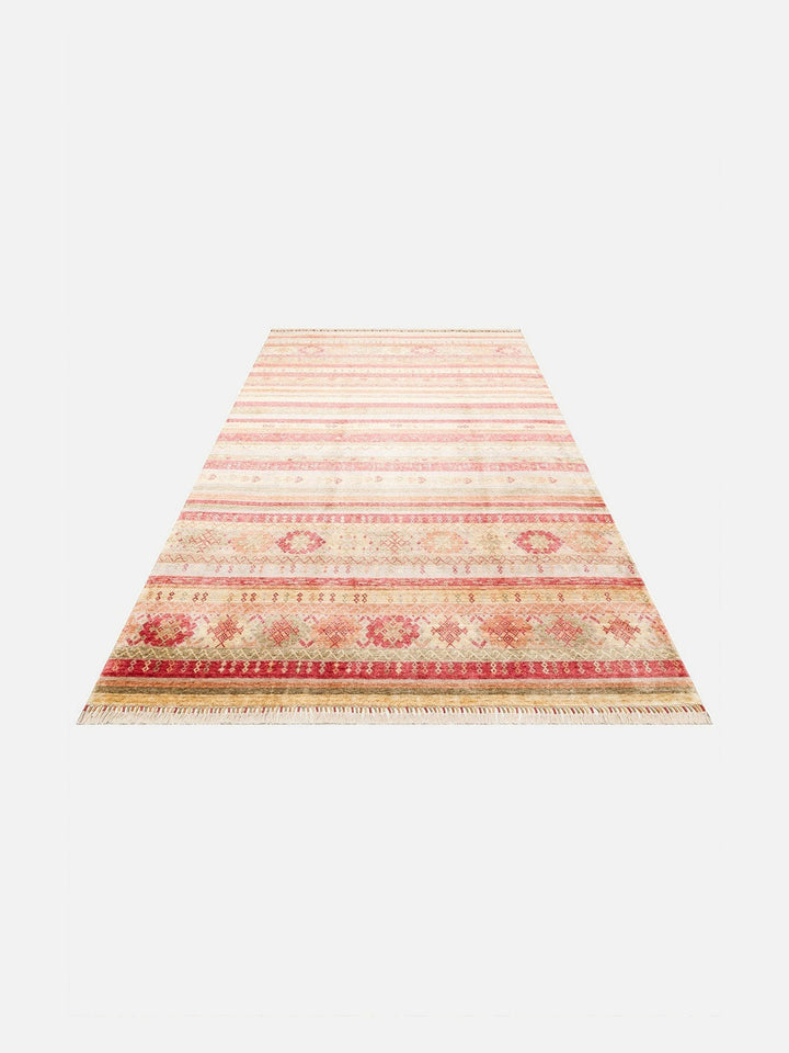 Oushak Carnaval %100 Naturel Kolay Temizlenir El Emeğiyle Üretilen TENCEL™ Modern Uşak Halısı 12 RED AUTUMN - Carpetdocia