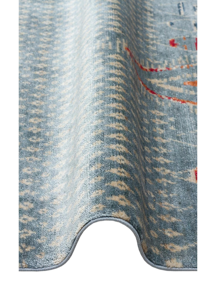 Oushak Carnaval Tappeto Moderno Uşak in TENCEL™ realizzato a mano, 100% naturale, facile da pulire, 15 AQUA MULTY