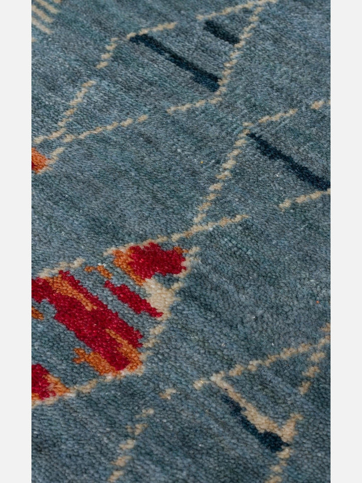 Oushak Carnaval %100 Naturel Kolay Temizlenir El Emeğiyle Üretilen TENCEL™ Modern Uşak Halısı 15 AQUA MULTY - Carpetdocia
