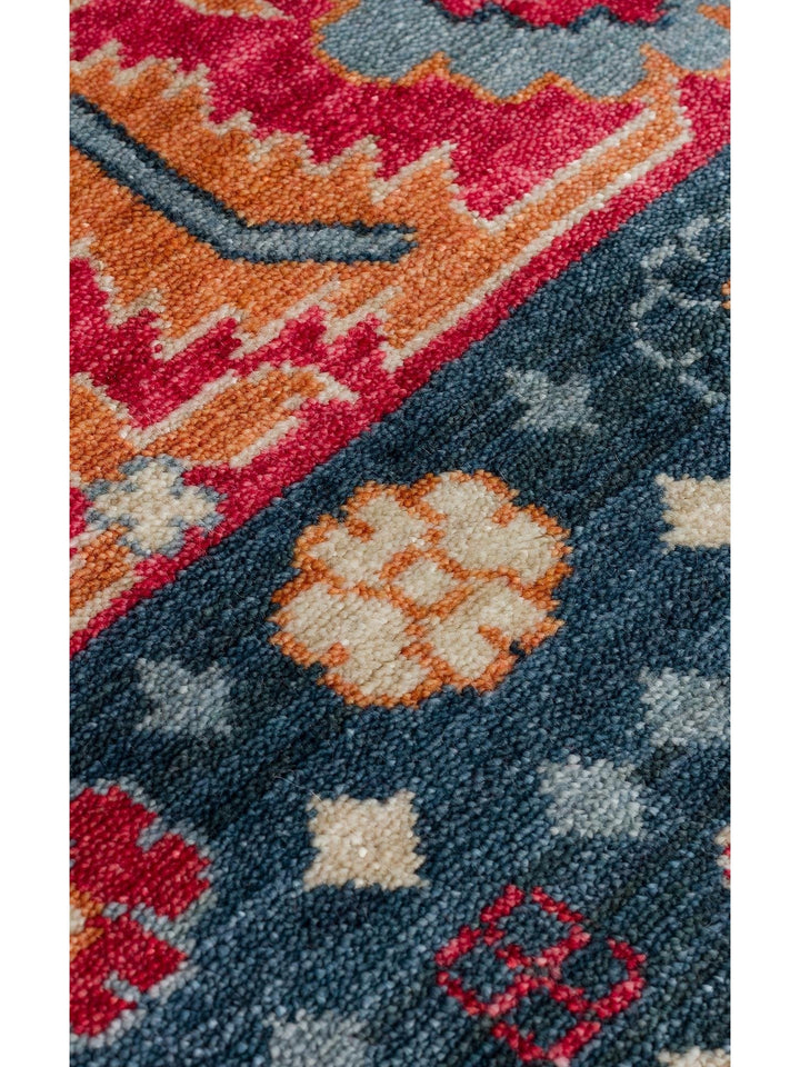 Oushak Carnaval سجادة أُشاق حديثة مصنوعة يدوياً من TENCEL™ 100% طبيعية سهلة التنظيف 17 NAVY MULTY