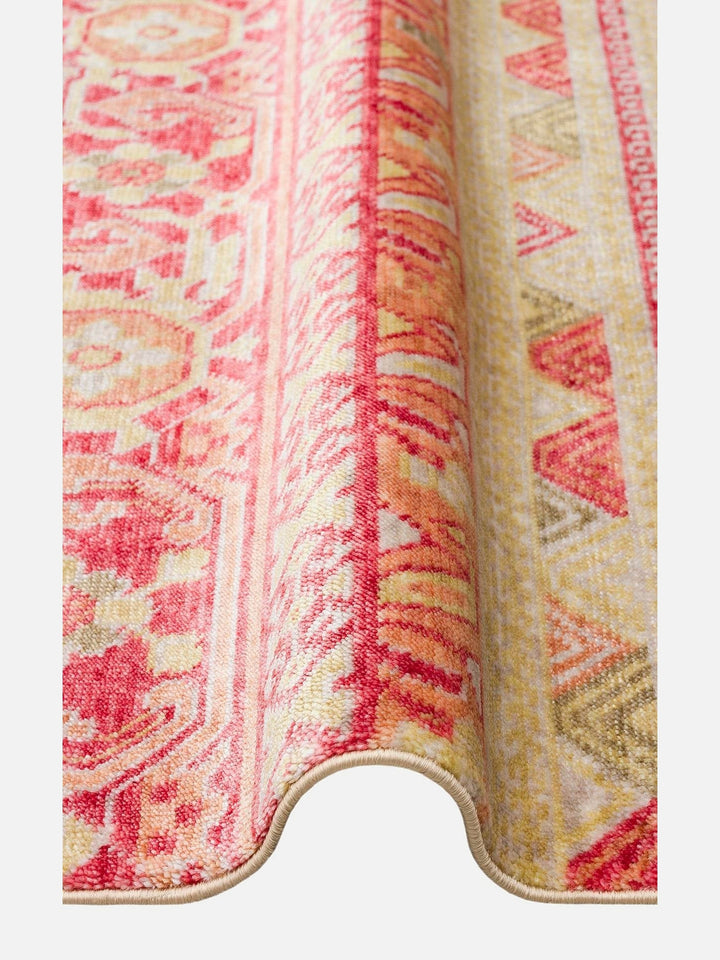 Oushak Carnaval %100 Naturel Kolay Temizlenir El Emeğiyle Üretilen TENCEL™ Modern Uşak Halısı 17 RED AUTUMN - Carpetdocia