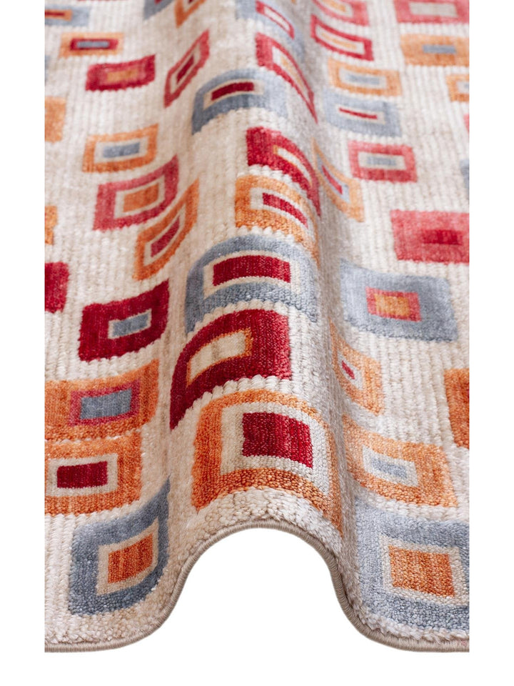 Oushak Carnaval سجادة أُشاق حديثة مصنوعة يدوياً من TENCEL™ 100% طبيعية سهلة التنظيف 21 BEIGE MULTY