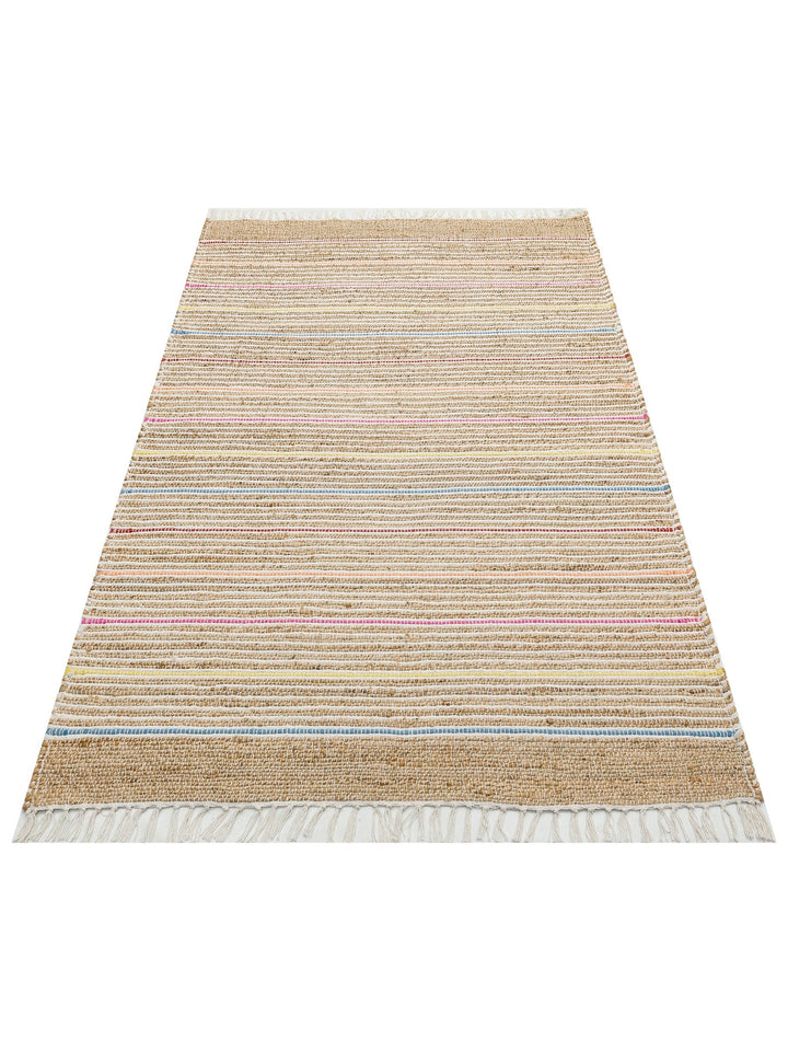 Crown Jüt %100 Naturel El Dokuma Oturma Odası Koridor Antre Mutfak Balkon Hasır Halı 05 NAT.MULTY - Carpetdocia