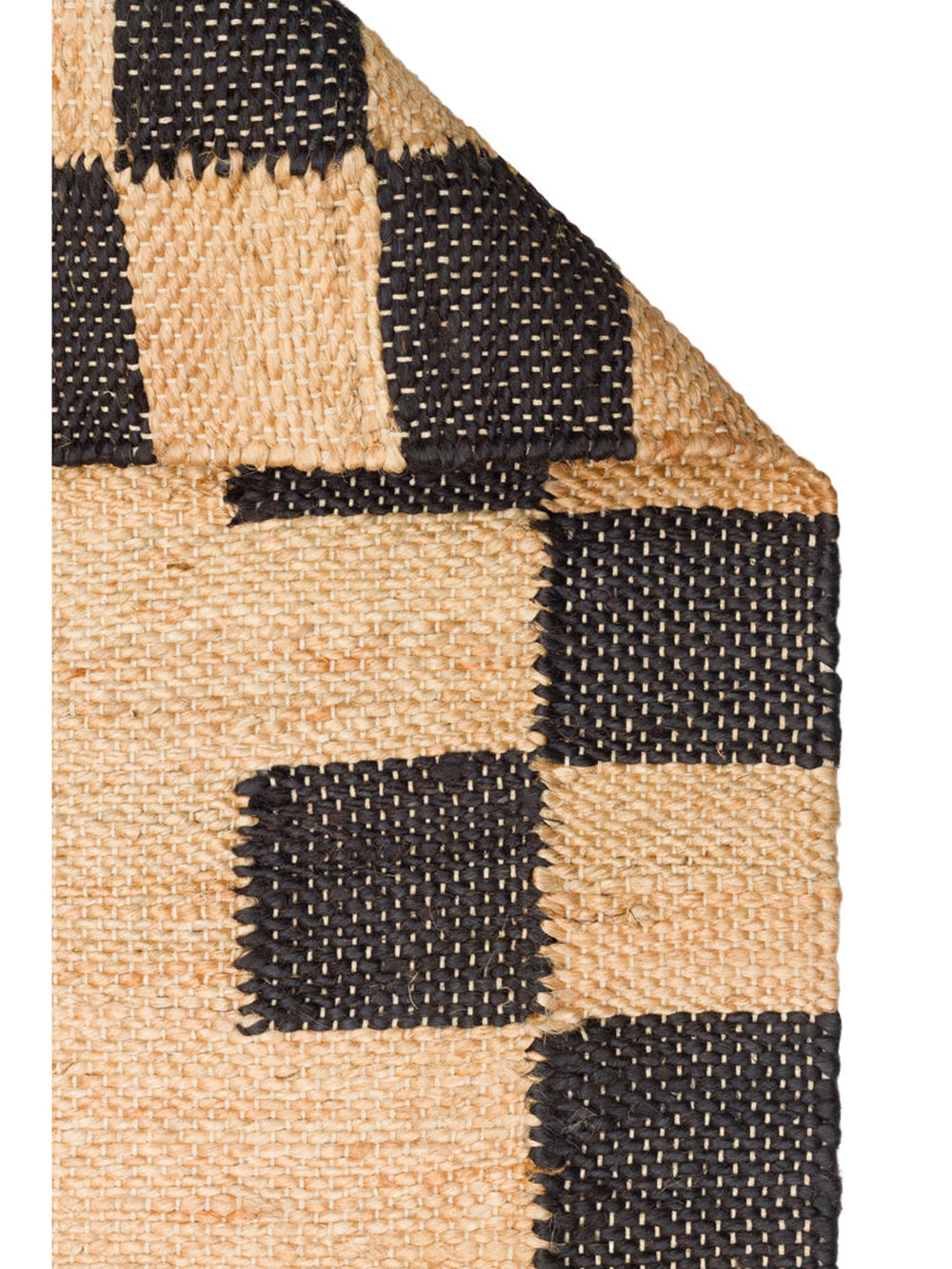 Crown Jüt %100 Naturel El Dokuma Oturma Odası Koridor Antre Mutfak Balkon Hasır Halı 13NATBLACKXW - Carpetdocia