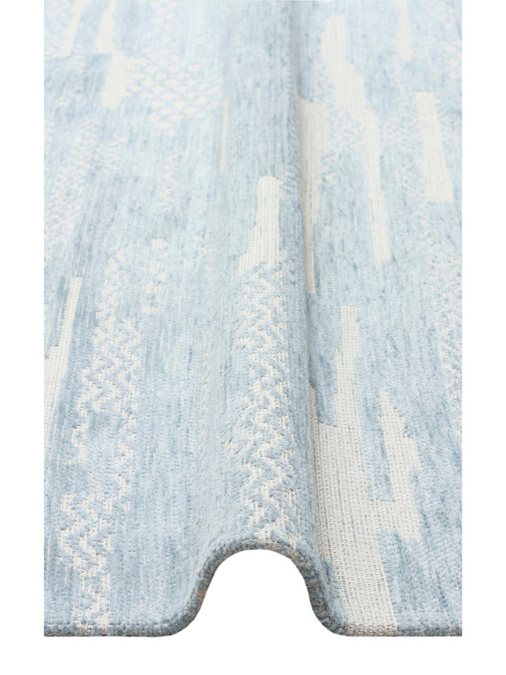 Didim Kaymaz Tabanlı Modern Oturma Odası Salon Koridor Mutfak İnce Dokuma Halı 01 BLUE - Carpetdocia