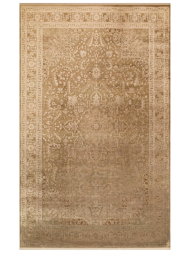 Golden Serisi %100 Naturel Yumuşak Dokulu Vintage Esintilere Sahip Sık Dokuma Salon Halısı 02 BRONZE - Carpetdocia