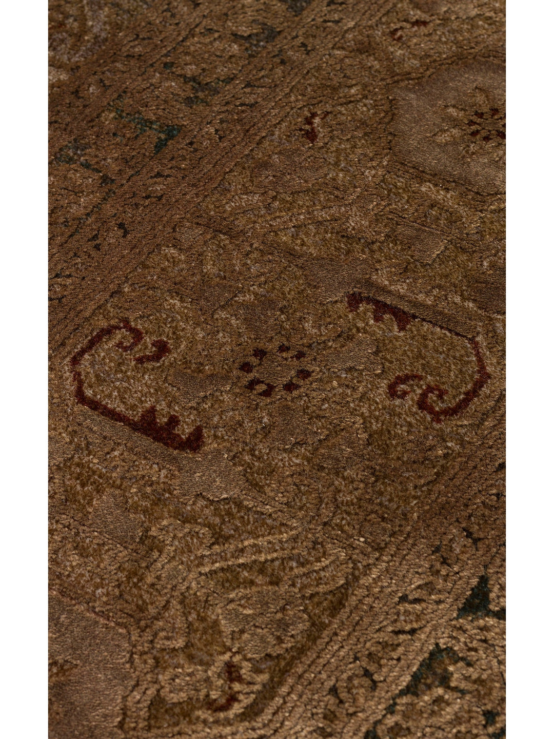 Golden Serisi %100 Naturel Yumuşak Dokulu Vintage Esintilere Sahip Sık Dokuma Salon Halısı 02 BRONZE - Carpetdocia