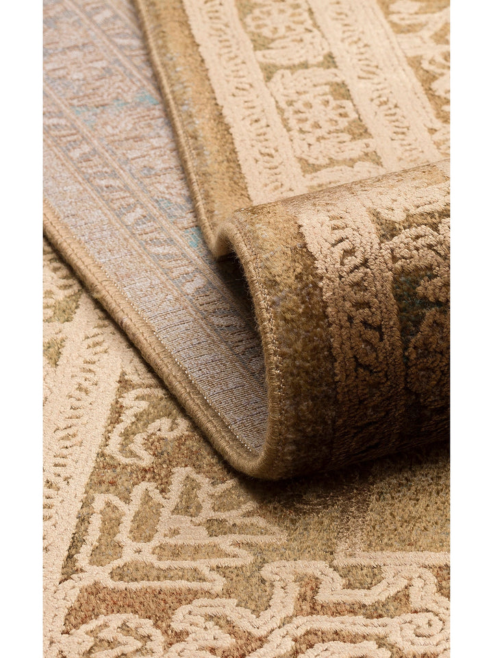 Golden Serisi %100 Naturel Yumuşak Dokulu Vintage Esintilere Sahip Sık Dokuma Salon Halısı 02 BRONZE - Carpetdocia