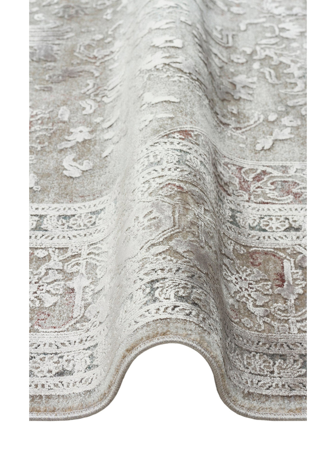 Golden Serisi %100 Naturel Yumuşak Dokulu Vintage Esintilere Sahip Sık Dokuma Salon Halısı 02 GREY - Carpetdocia