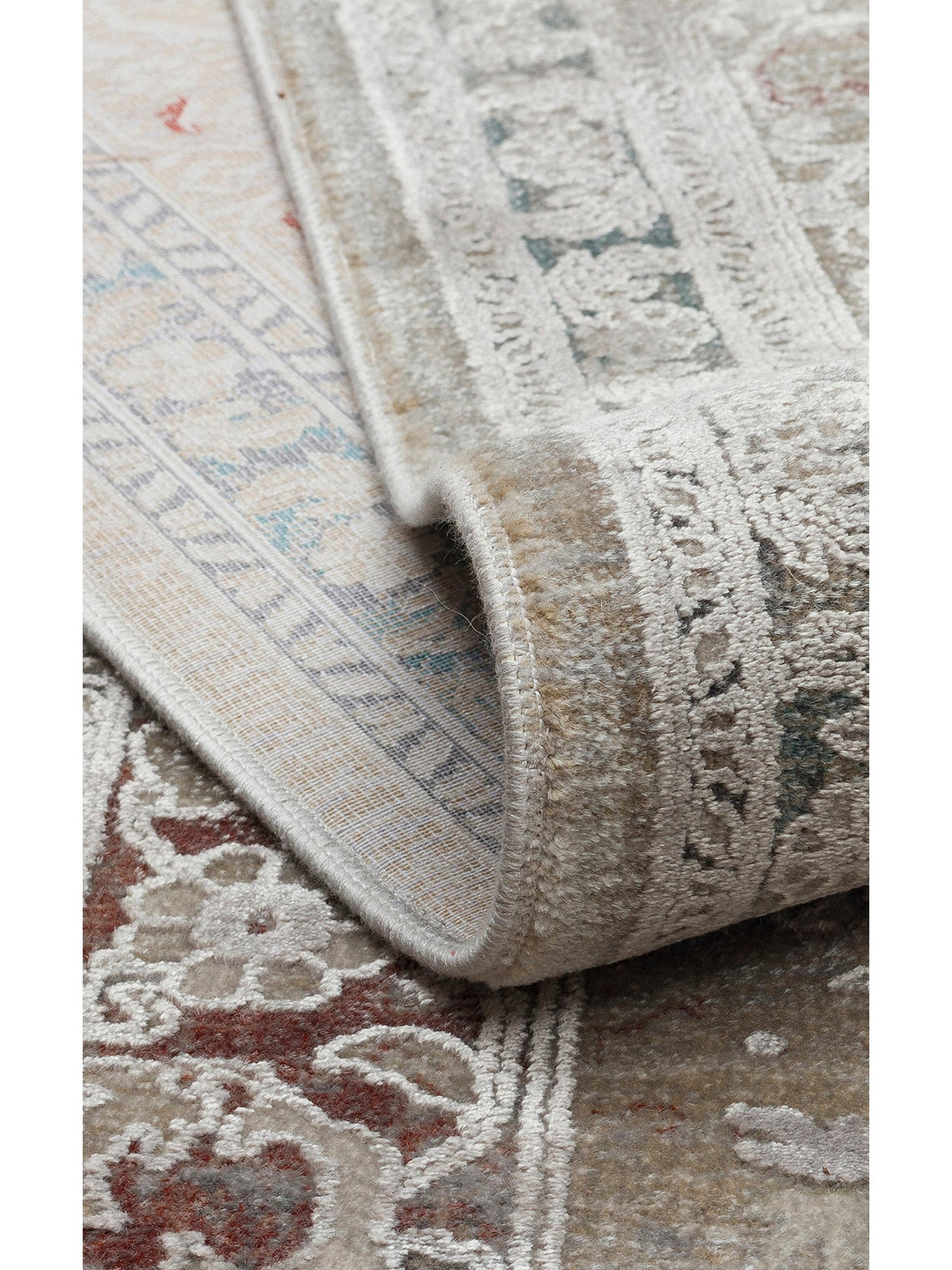 Golden Serisi %100 Naturel Yumuşak Dokulu Vintage Esintilere Sahip Sık Dokuma Salon Halısı 02 GREY - Carpetdocia