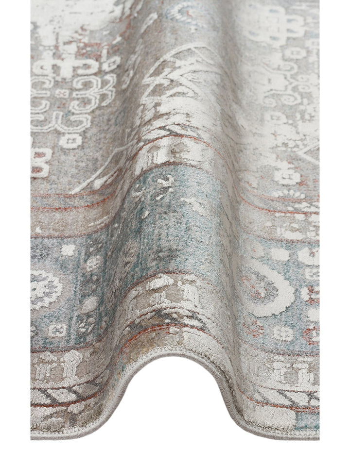 Golden Serisi %100 Naturel Yumuşak Dokulu Vintage Esintilere Sahip Sık Dokuma Salon Halısı 03 GREY - Carpetdocia