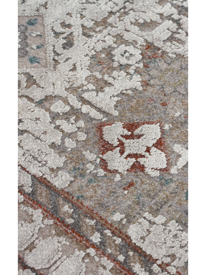 Golden Serisi %100 Naturel Yumuşak Dokulu Vintage Esintilere Sahip Sık Dokuma Salon Halısı 03 GREY - Carpetdocia