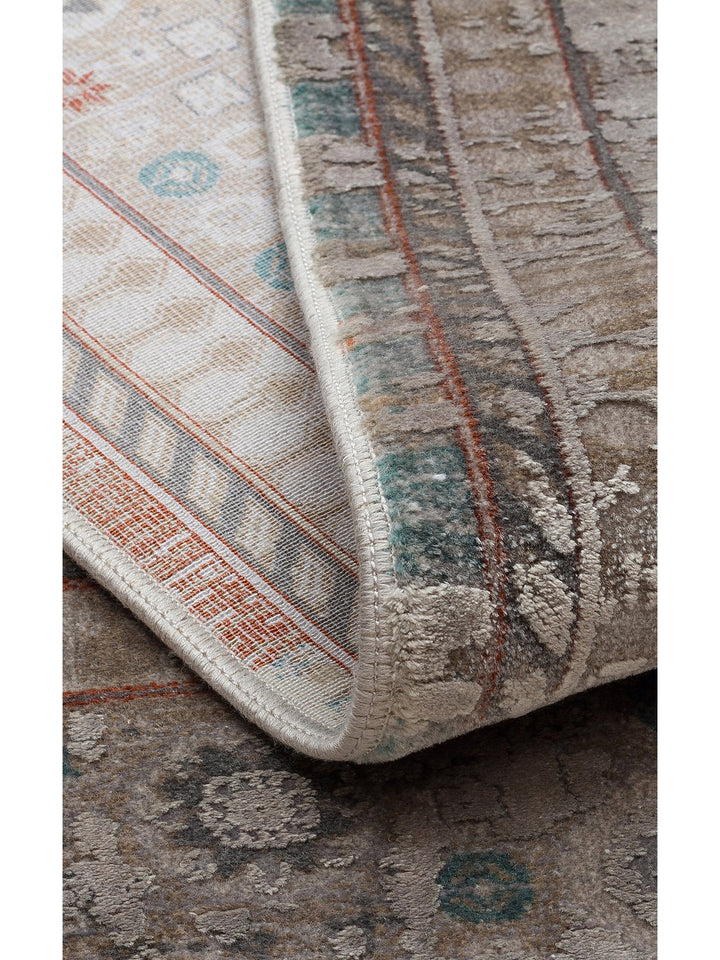 Golden Serisi %100 Naturel Yumuşak Dokulu Vintage Esintilere Sahip Sık Dokuma Salon Halısı 03 GREY - Carpetdocia