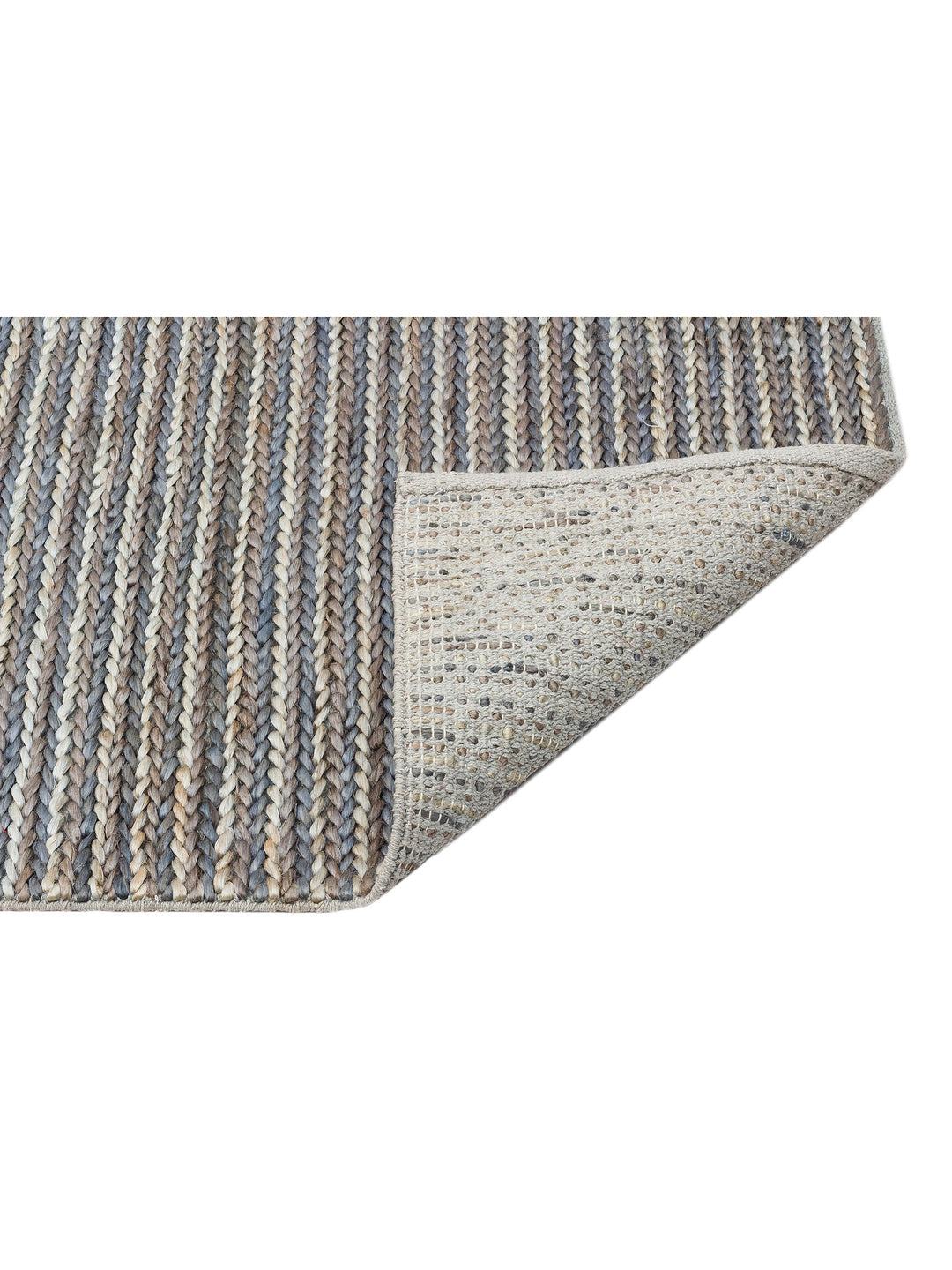 Knit Jüt Farklı Örgü Dokusuna Sahip El Dokuma Naturel Jüt Hasır Halı 1512 NAVY MULTY XW - Carpetdocia