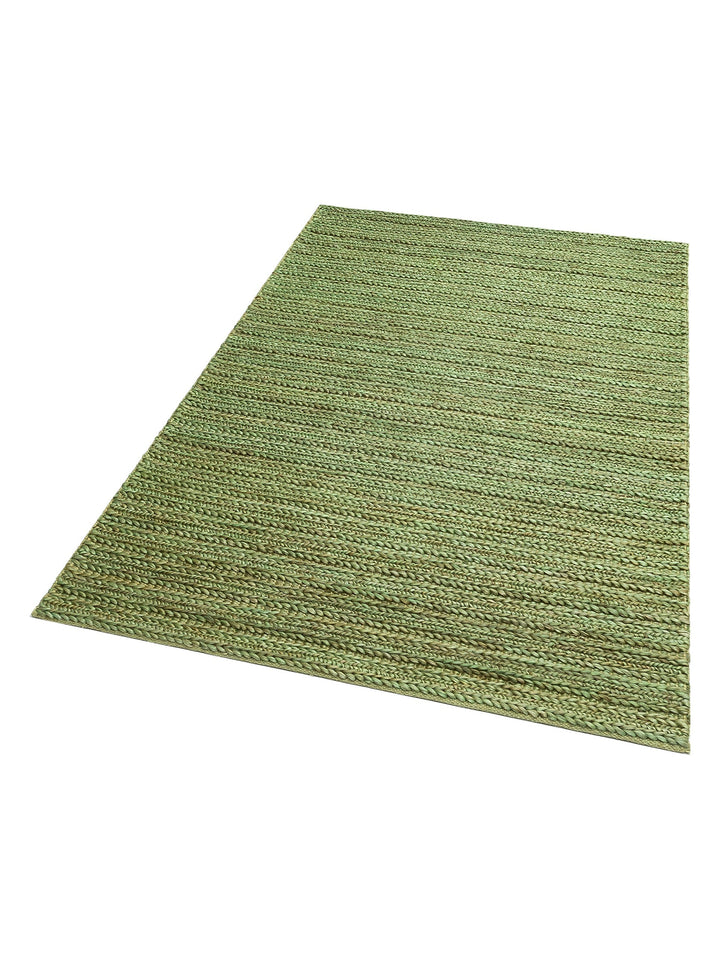 Knit Jüt Farklı Örgü Dokusuna Sahip El Dokuma Naturel Jüt Hasır Halı TRIPLE GREEN XW - Carpetdocia