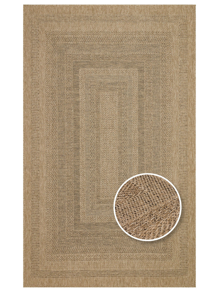 Mallorca Sun and Water Resistant Living Room Corridor Kitchen Balcony Jute Look Sisal Carpet 02NAT