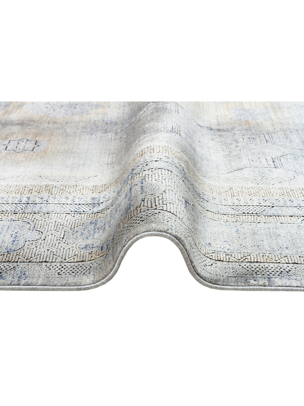 Mumbai Serisi Klasik Desenli Yüksek Kalite Sık Dokuma Parlak Salon Halısı 04 ANTRASIT GOLD - Carpetdocia