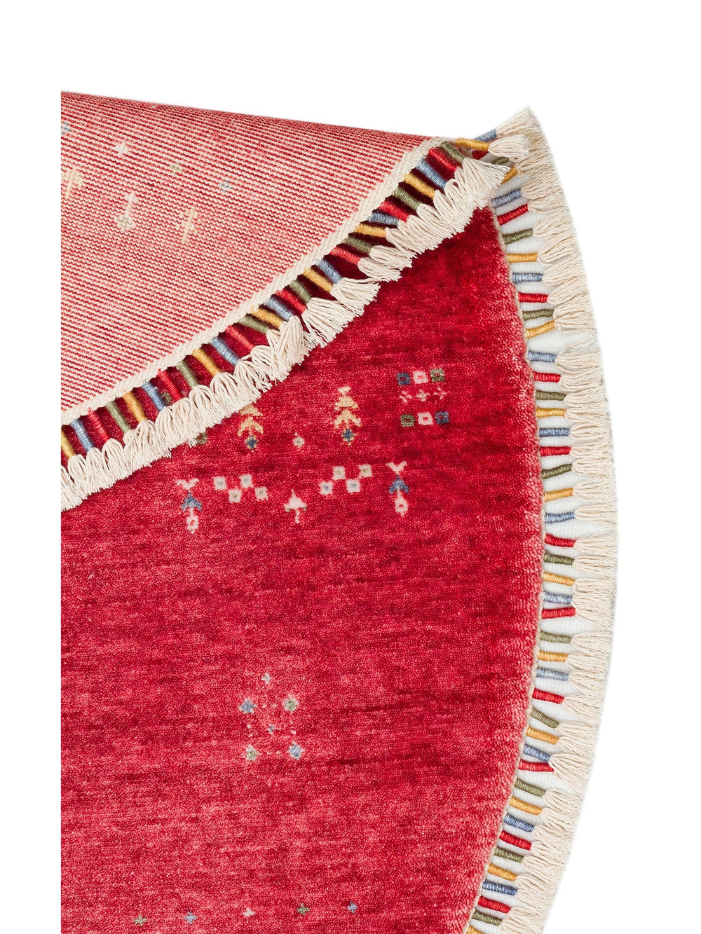 Oushak Carnaval %100 Naturel Kolay Temizlenir El Emeğiyle Üretilen Yuvarlak Uşak Halısı 06 RED Q - Carpetdocia