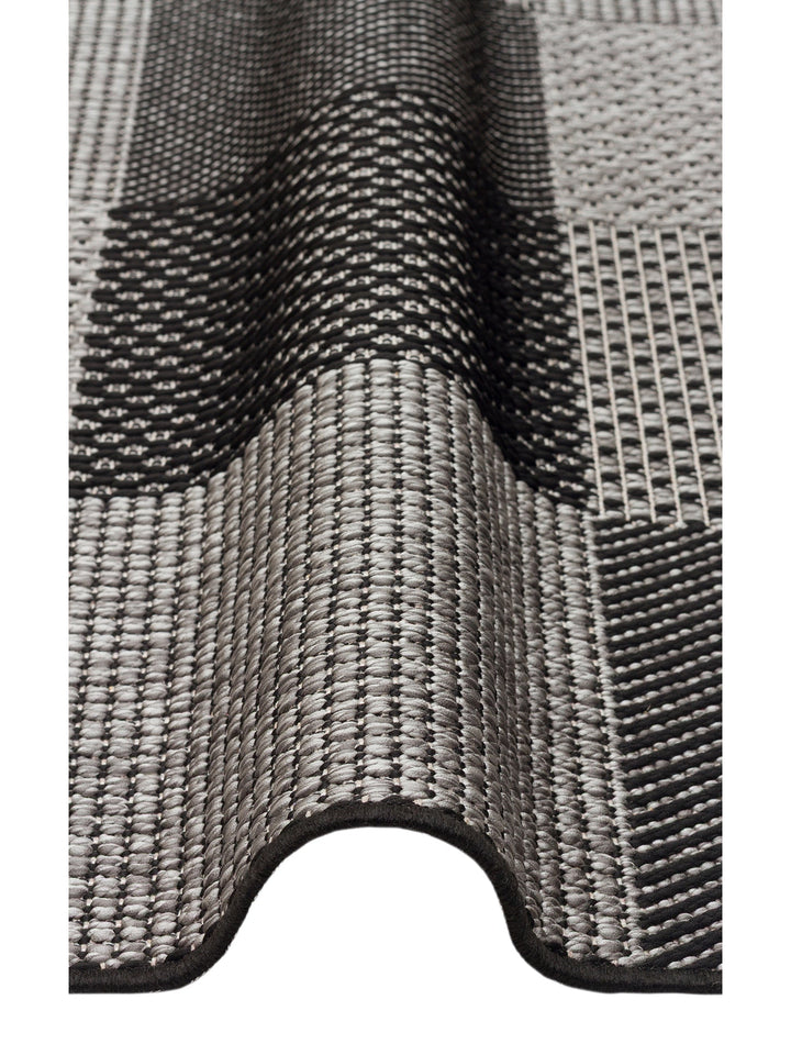 Resort Pamuklu Kaymaz Tabanlı Oturma Odası Koridor Antre Mutfak Şık Kilim 01 DARK GREY - Carpetdocia