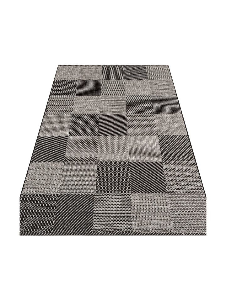 Resort Pamuklu Kaymaz Tabanlı Oturma Odası Koridor Antre Mutfak Şık Kilim 01 DARK GREY - Carpetdocia