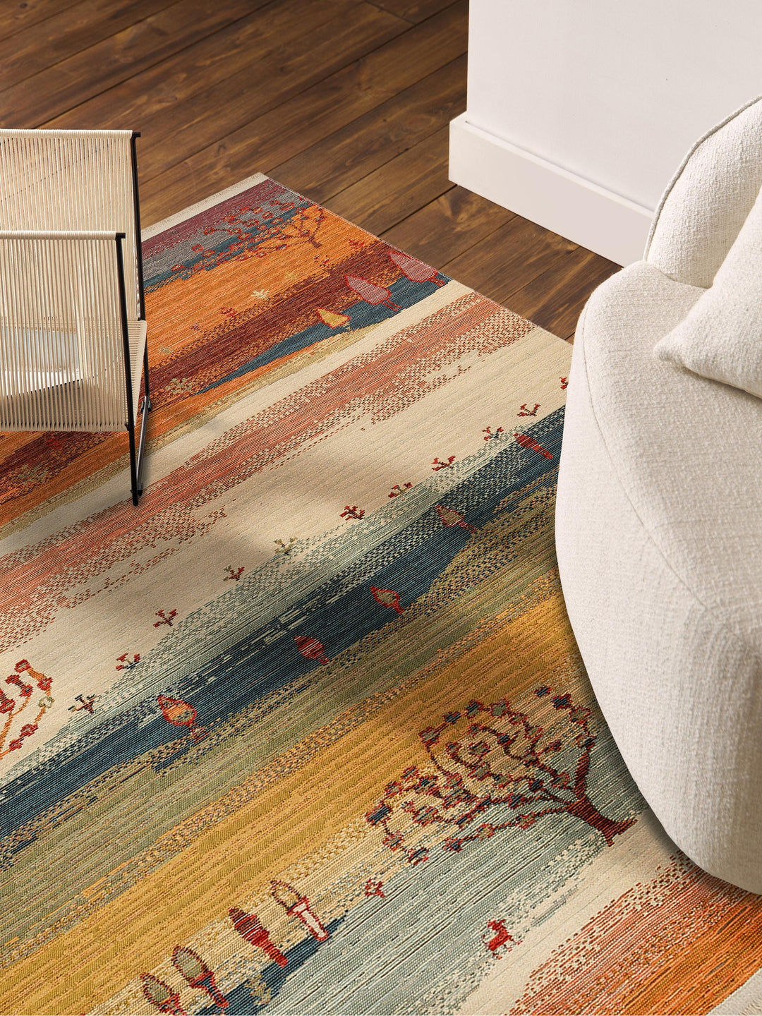 Rota Yıkanabilir, Çift Taraflı Kullanıma Uygun Yumuşak Tuşeli Otantik Kilim 12 TERRA - Carpetdocia