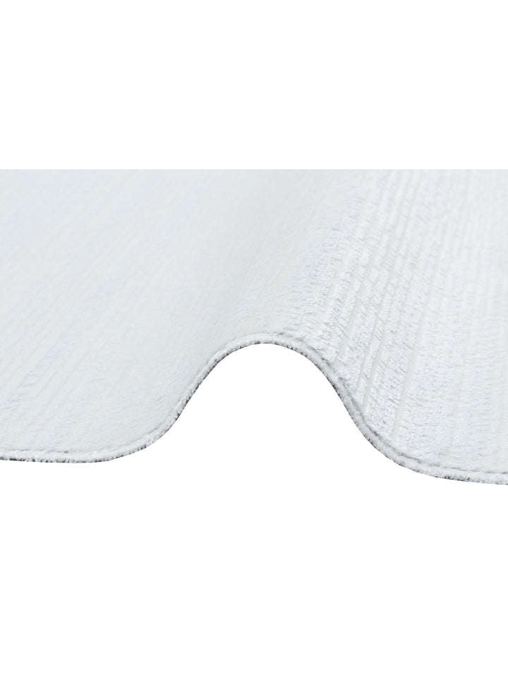 Smooth Yıkanabilir Kaymaz Parlak Oturma Odası Salon Koridor İnce Dokuma Modern Halı 09 WHITE XW - Carpetdocia