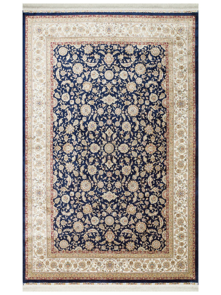 Topkapı Series High Quality Dense Woven Classic Pattern Special Shiny Living Room Carpet 03 NAVY CREAM