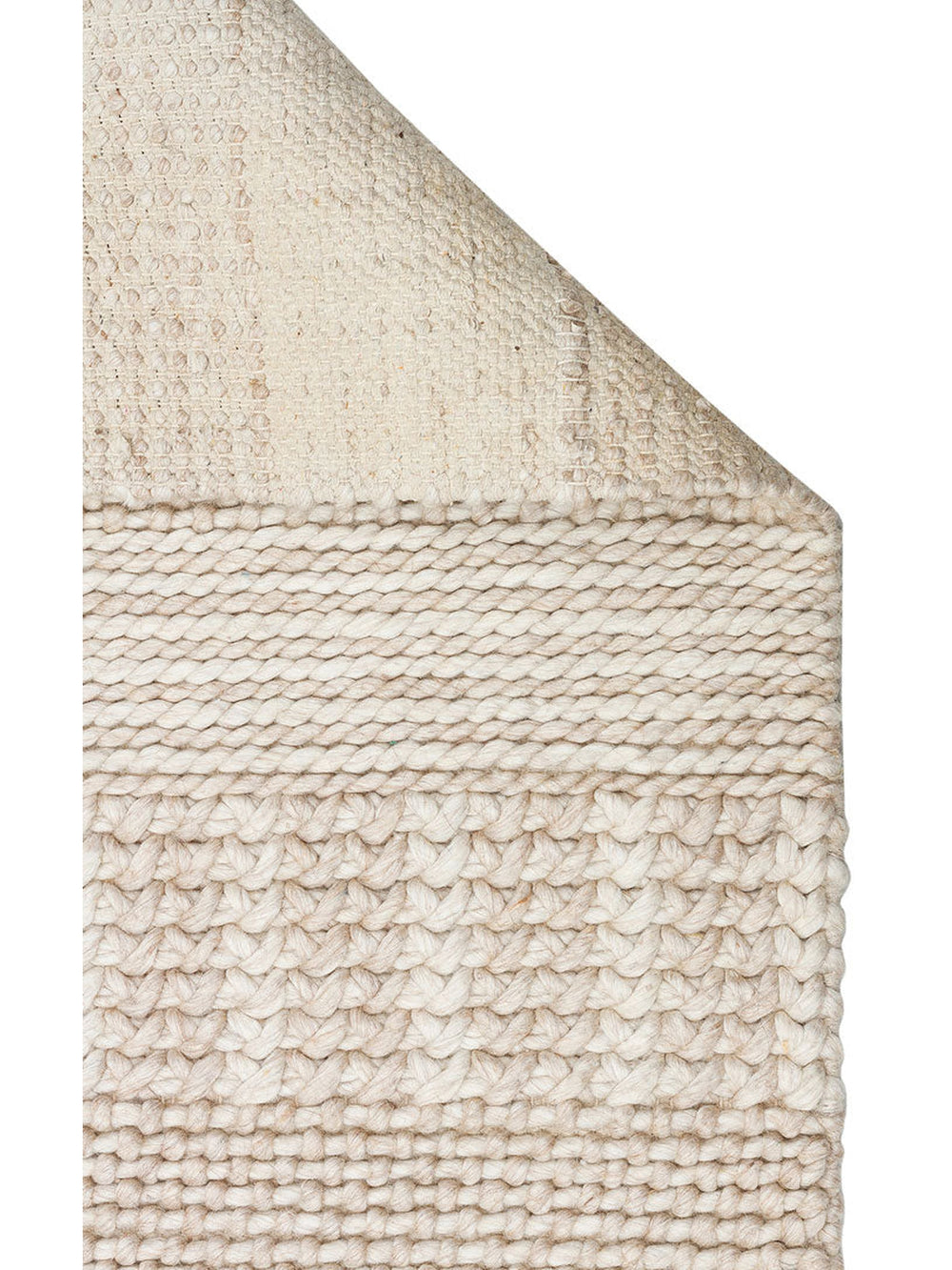 Woolstar %100 Naturel Kazak Desenli Salon Oturma Odası Koridor Antre El Dokuma Örgü Halı J352 BEIGE - Carpetdocia