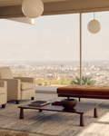 Tappeto artigianale a telaio nero della serie Burj, realizzato al 100% in TENCEL™ naturale 01 SKY VIZON