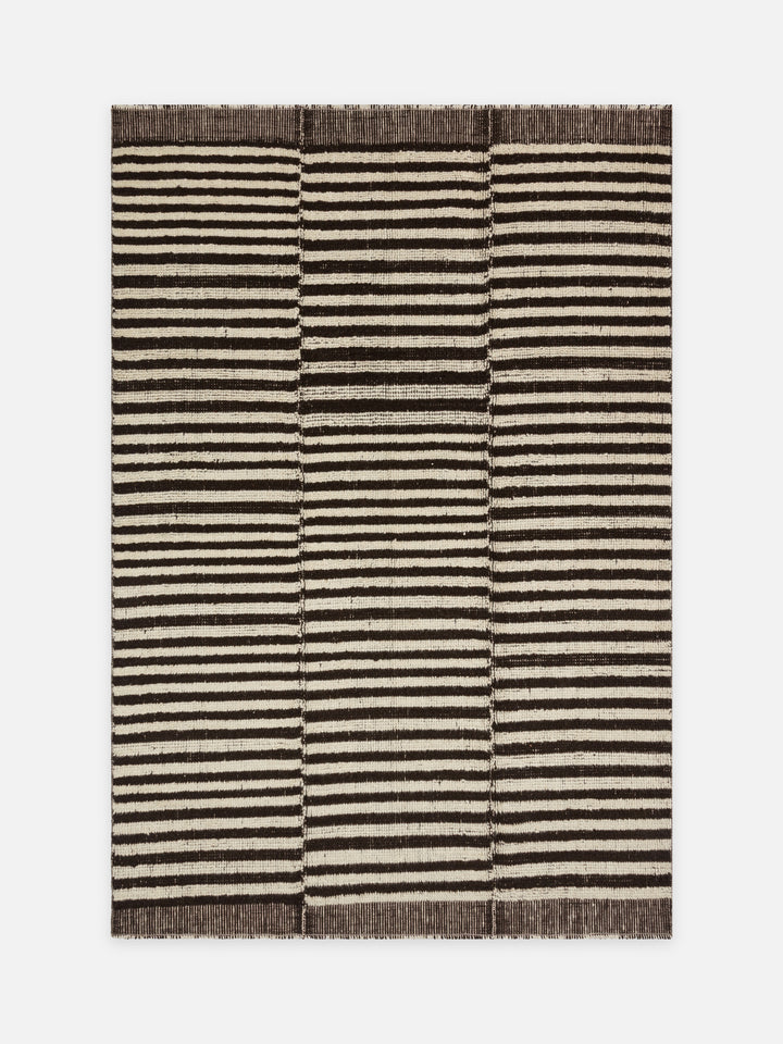 Casablanca %100 Yün El Emeği ile Üretilen Bukle Halı ESPRESSO STRIPE kuşbakışı