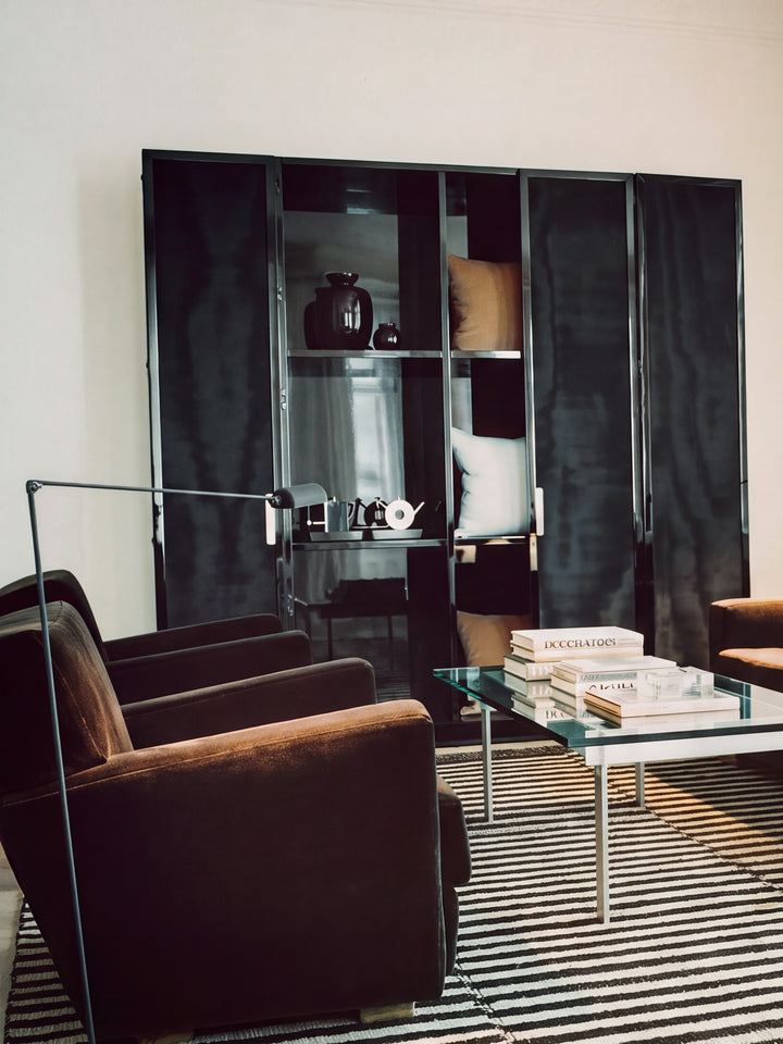Casablanca %100 Yün El Emeği ile Üretilen Bukle Halı ESPRESSO STRIPE oda görünümü