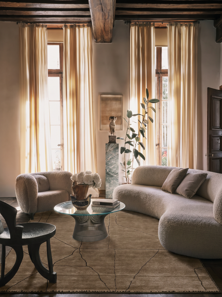 Dakar Series Wool Rayon and Polyester Blend Handwoven Rug TAUPE