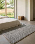 Tappeto intrecciato a mano Woolstar al 100% Lana Naturale con Motivo Kazak per Salotto, Soggiorno, Corridoio, Ingresso GREY