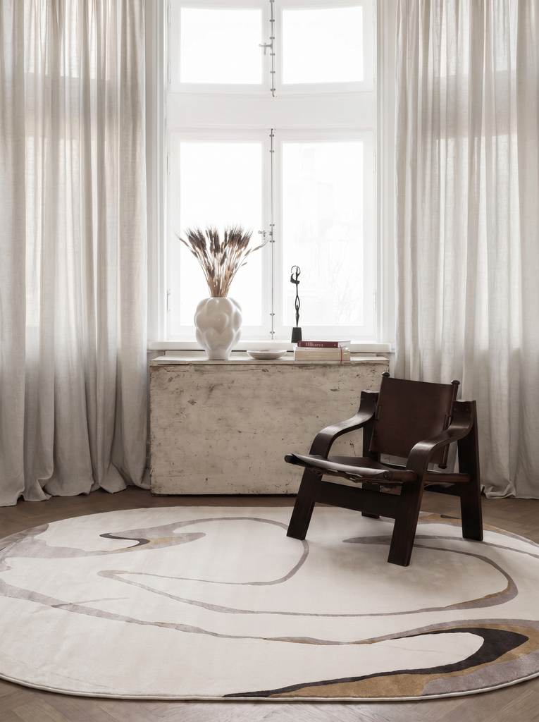 Monza Art Geometric Pattern High Quality Dense Weave Shiny Modern Living Room Carpet 06 CREAM GREY