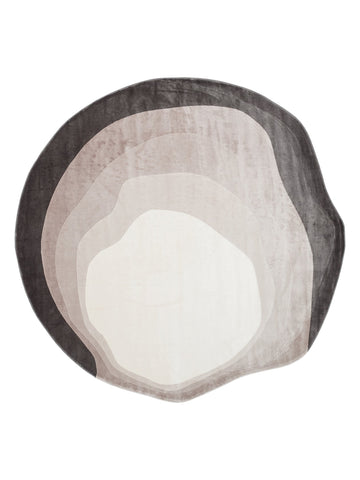 Tappeto Monza Art 01 CREAM BLACK Q, Motivo Geometrico, Alta Qualità, Tessitura Fitta, Lucido, Moderno per Salotto