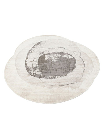 Tappeto Monza Art 02 CREAM GREY Q, Motivo Geometrico, Alta Qualità, Tessitura Fitta, Lucido, Moderno per Salotto