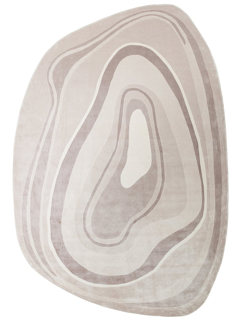 Monza Art Geometric Pattern High Quality Dense Weave Shiny Modern Living Room Rug 05 CREAM GREY