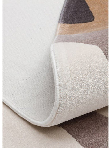 Tappeto Monza Art 06 CREAM GREY, Motivo Geometrico, Alta Qualità, Tessitura Fitta, Lucido, Moderno per Salotto