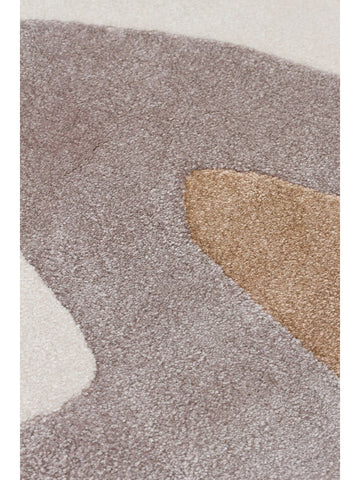Tappeto Monza Art 06 CREAM GREY, Motivo Geometrico, Alta Qualità, Tessitura Fitta, Lucido, Moderno per Salotto